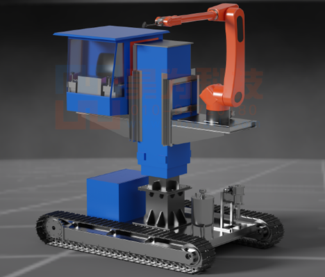 可升降移動式噴砂機器人